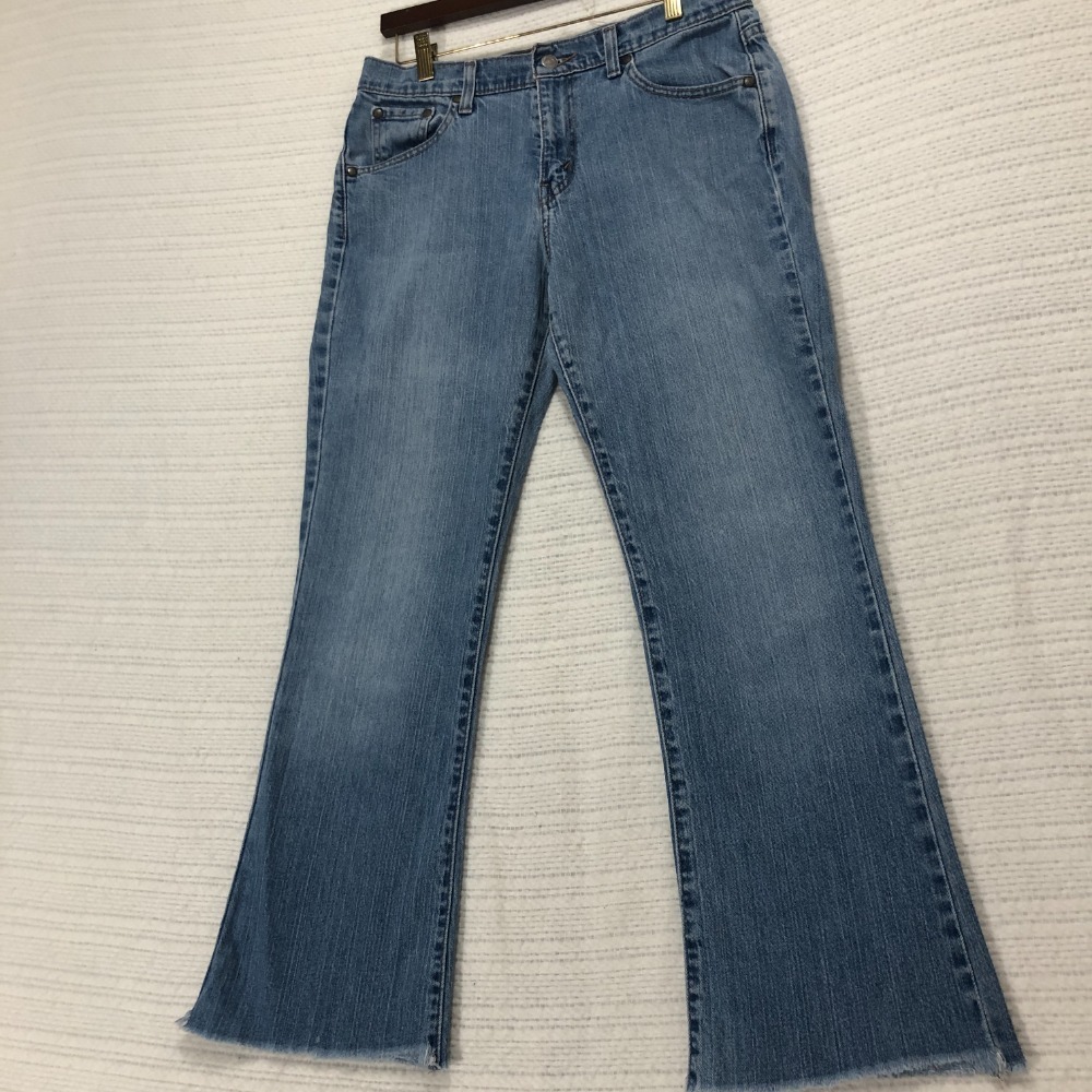 Levi's 515 Denim Jeans Bootcut Frayed Hem Light Wash Women's Jeans Size 10M